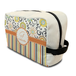 Swirls, Floral & Stripes Toiletry Bag / Dopp Kit (Personalized)