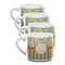 Swirls, Floral & Stripes Double Shot Espresso Mugs - Set of 4 Front