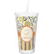 Swirls, Floral & Stripes Double Wall Tumbler with Straw (Personalized)