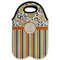 Swirls, Floral & Stripes Double Wine Tote - Flat (new)
