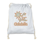 Swirls, Floral & Stripes Drawstring Backpack - Sweatshirt Fleece - Double Sided (Personalized)