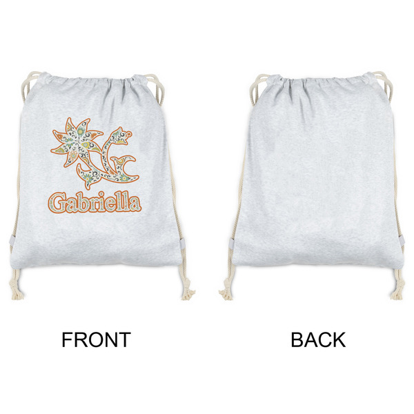 Swirls, Floral & Stripes Drawstring Backpacks - Sweatshirt Fleece - Single Sided - APPROVAL