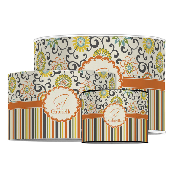 Swirls, Floral & Stripes Drum Lampshades - MAIN