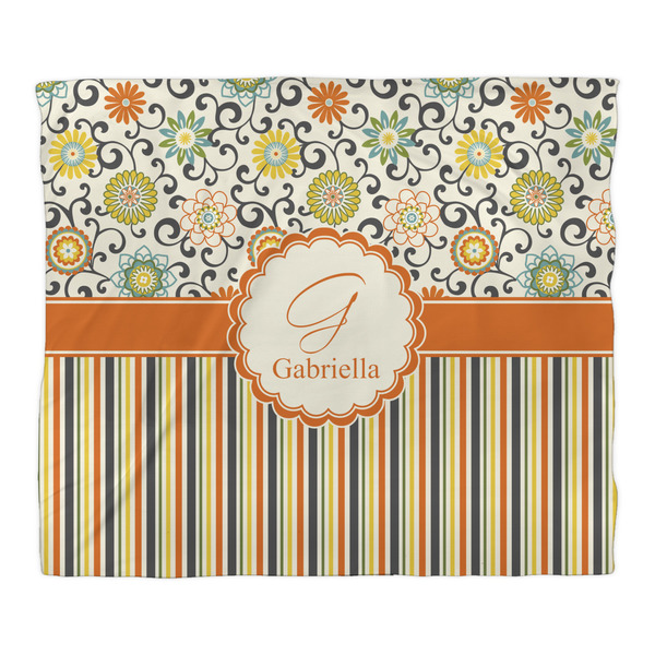 Swirls, Floral & Stripes Duvet Cover - King - Front