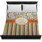 Swirls, Floral & Stripes Duvet Cover - Queen - On Bed - No Prop