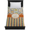 Swirls, Floral & Stripes Duvet Cover - Twin - On Bed - No Prop