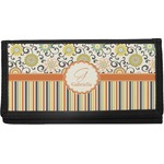 Swirls, Floral & Stripes Canvas Checkbook Cover (Personalized)
