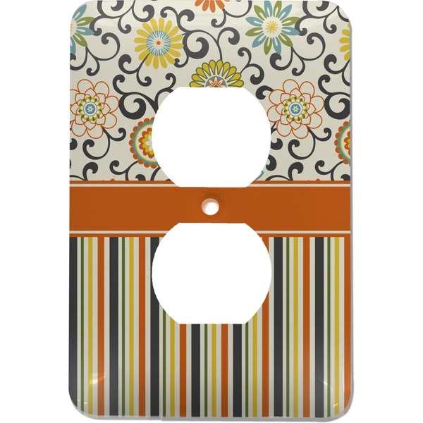 Custom Swirls, Floral & Stripes Electric Outlet Plate