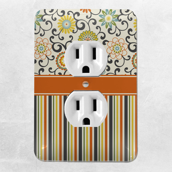 Swirls, Floral & Stripes Electric Outlet Plate - LIFESTYLE