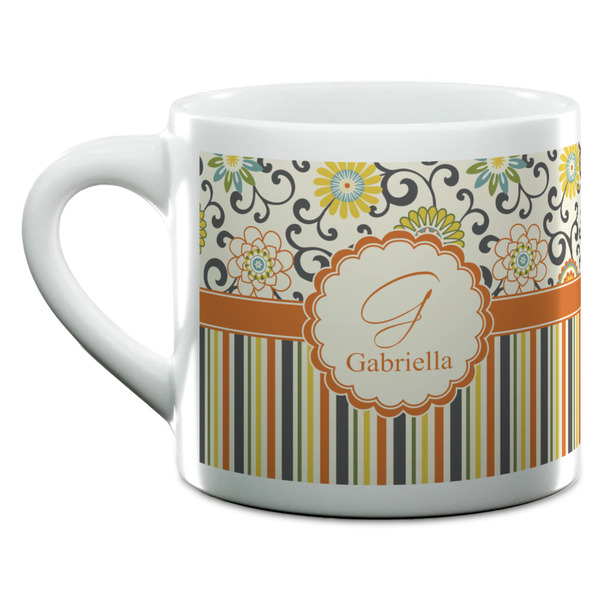 Swirls, Floral & Stripes Espresso Cup - 6oz (Double Shot) (MAIN)