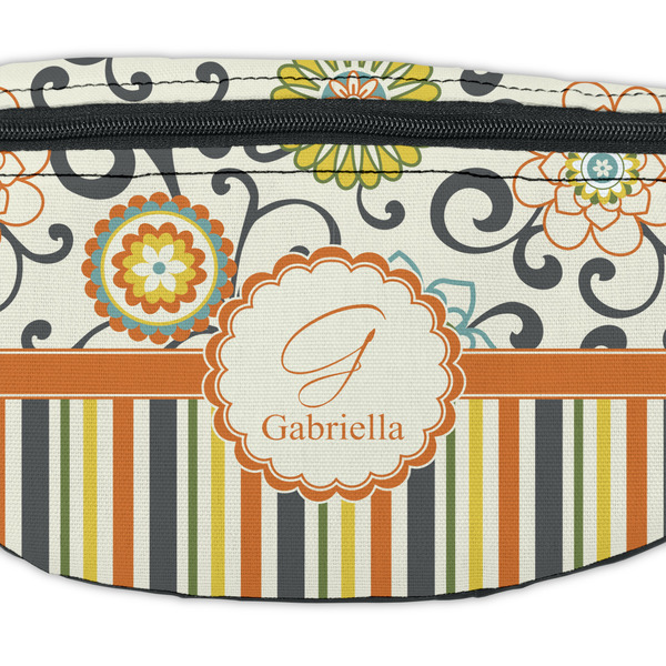 Swirls, Floral & Stripes Fanny Pack - Closeup