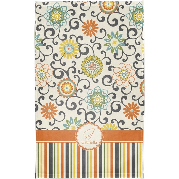 Swirls, Floral & Stripes Finger Tip Towel - Full View