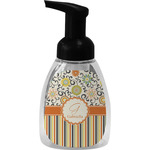 Swirls, Floral & Stripes Foam Soap Bottle - Black (Personalized)