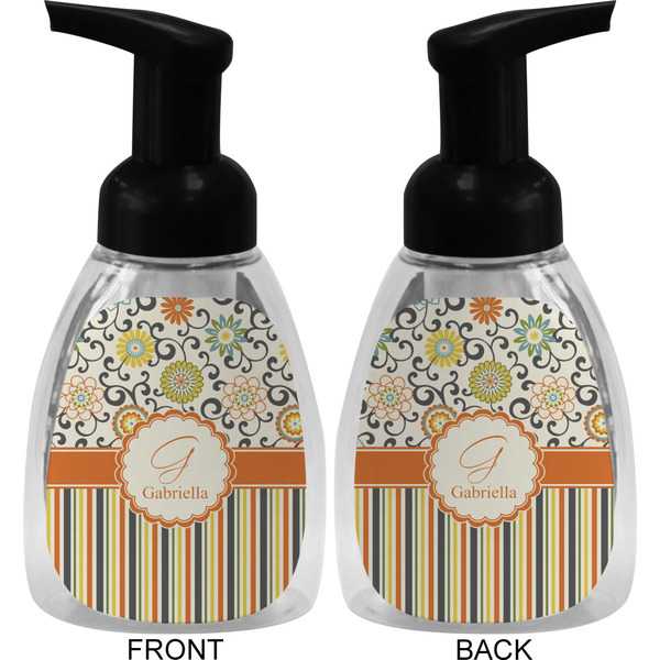 Swirls, Floral & Stripes Foam Soap Bottle (Front & Back)