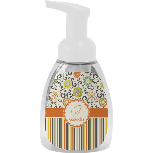 Custom Swirls, Floral & Stripes Foam Soap Bottle - White (Personalized)