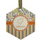 Swirls, Floral & Stripes Flat Glass Ornament - Hexagon w/ Name and Initial