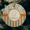 Swirls, Floral & Stripes Frosted Glass Ornament - Round (Lifestyle)
