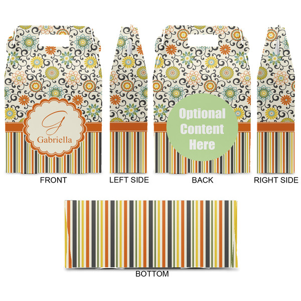Swirls, Floral & Stripes Gable Favor Box - Approval