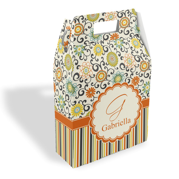 Custom Swirls, Floral & Stripes Gable Favor Box (Personalized)