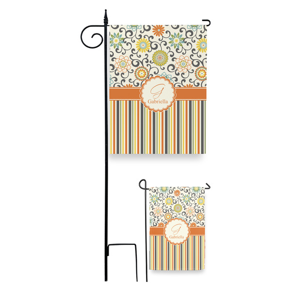 Swirls, Floral & Stripes Garden Flag - PARENT/MAIN
