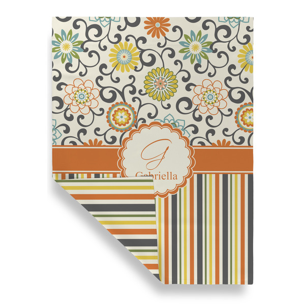 Swirls, Floral & Stripes Garden Flags - Large - Double Sided - FRONT FOLDED