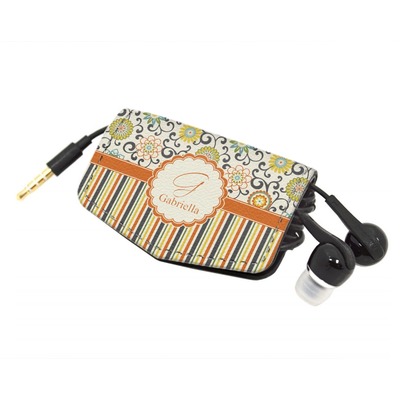 Swirls, Floral & Stripes Genuine Leather Cord Wrap (Personalized)