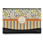Swirls, Floral & Stripes Genuine Leather Women's Wallet - Small (Personalized)