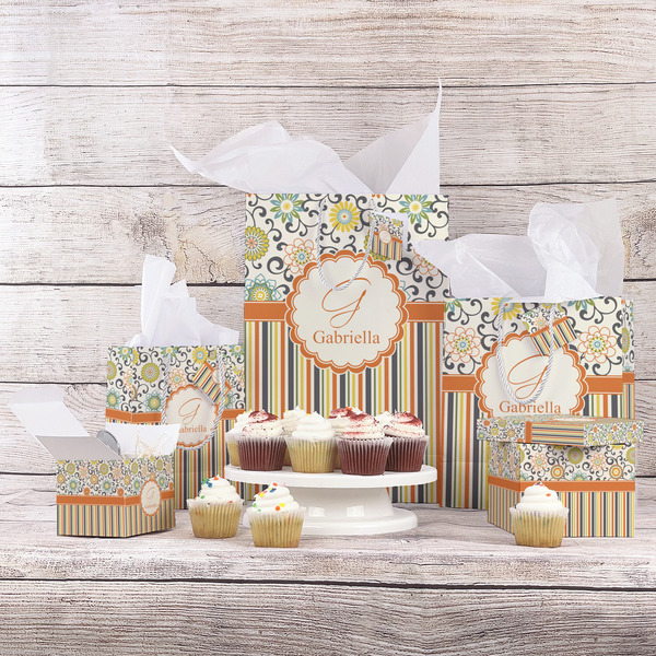 Swirls, Floral & Stripes Gift Bags - In Context