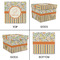 Swirls, Floral & Stripes Gift Boxes with Lid - Canvas Wrapped - Large - Approval