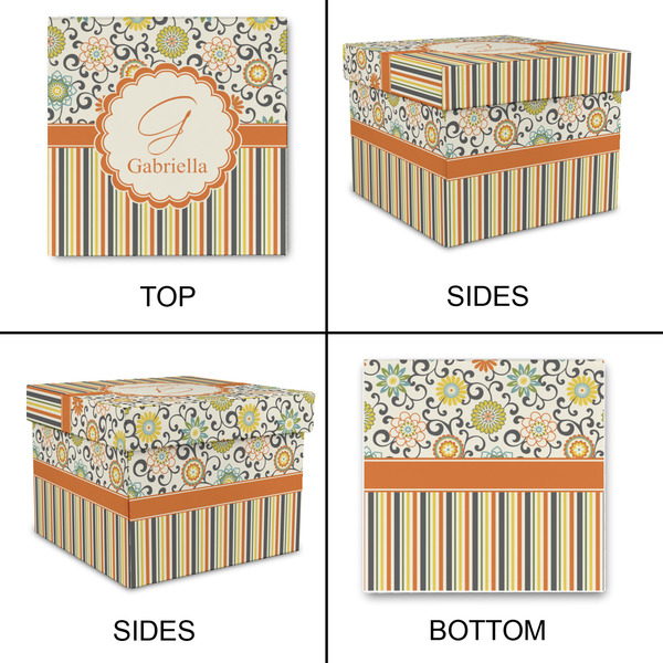 Swirls, Floral & Stripes Gift Boxes with Lid - Canvas Wrapped - Medium - Approval