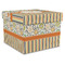Swirls, Floral & Stripes Gift Boxes with Lid - Canvas Wrapped - X-Large - Front/Main