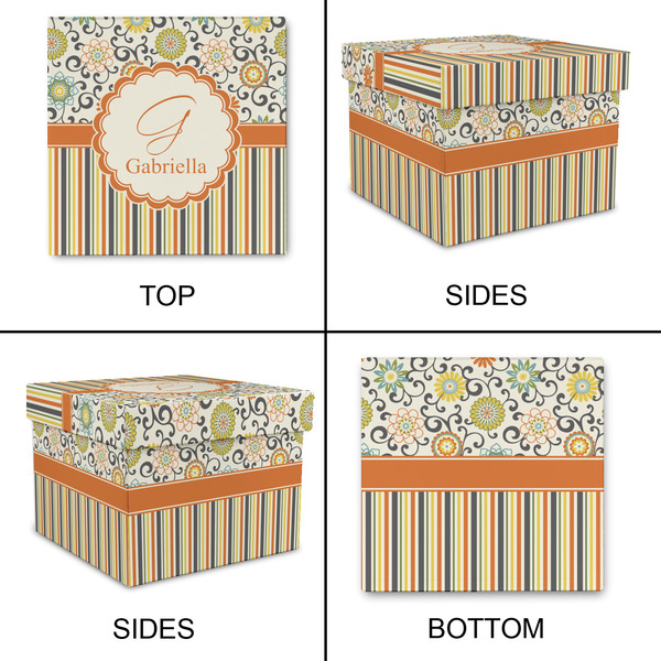 Swirls, Floral & Stripes Gift Boxes with Lid - Canvas Wrapped - XX-Large - Approval