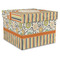Swirls, Floral & Stripes Gift Boxes with Lid - Canvas Wrapped - XX-Large - Front/Main