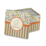 Swirls, Floral & Stripes Gift Box with Lid - Canvas Wrapped (Personalized)