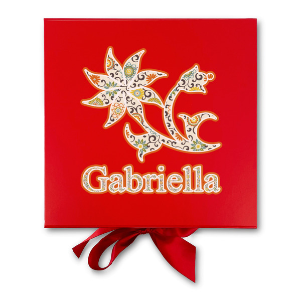 Swirls, Floral & Stripes Gift Boxes with Magnetic Lid - Red - Approval