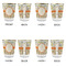 Swirls, Floral & Stripes Glass Shot Glass - with gold rim - Set of 4 - APPROVAL