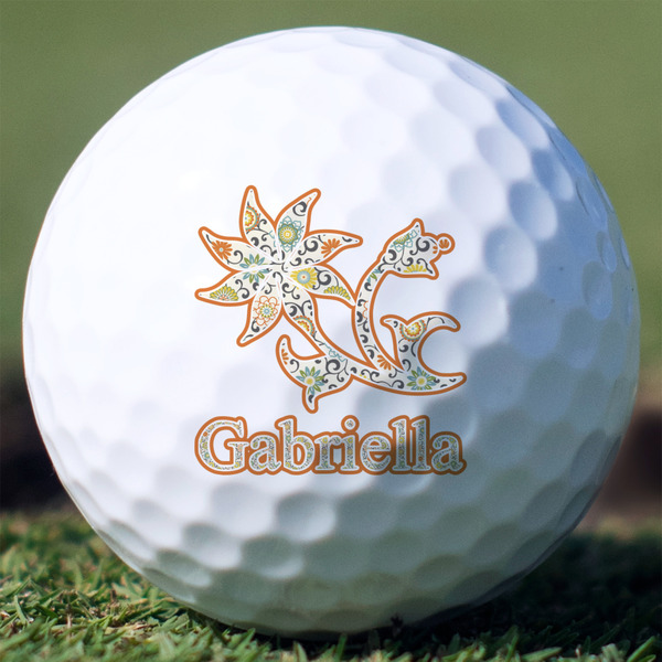 Custom Swirls, Floral & Stripes Golf Balls - Titleist Pro V1 - Set of 3 (Personalized)
