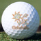 Swirls, Floral & Stripes Golf Ball - Branded - Front
