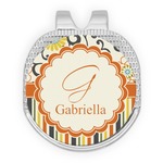 Swirls, Floral & Stripes Golf Ball Marker - Hat Clip - Silver