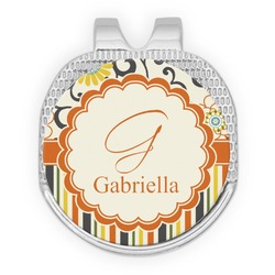 Swirls, Floral & Stripes Golf Ball Marker - Hat Clip - Silver