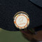 Swirls, Floral & Stripes Golf Ball Marker Hat Clip - Gold - On Hat