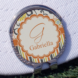 Swirls, Floral & Stripes Golf Ball Marker - Hat Clip