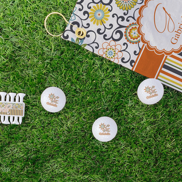 Swirls, Floral & Stripes Golf Balls - Generic - Set of 3 - LIFESTYLE