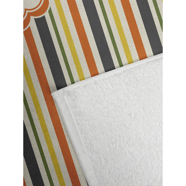 Swirls, Floral & Stripes Golf Towel - Detail