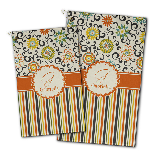 Swirls, Floral & Stripes Golf Towel - PARENT (small and large)
