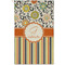 Swirls, Floral & Stripes Golf Towel - Poly-Cotton Blend - Small w/ Name and Initial