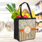 Swirls, Floral & Stripes Grocery Bag - LIFESTYLE