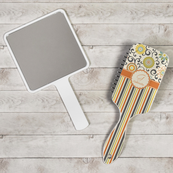 Swirls, Floral & Stripes Hair Brush - In Context