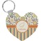 Swirls, Floral & Stripes Heart Keychain (Personalized)