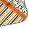 Swirls, Floral & Stripes Hooded Baby Towel- Detail Corner